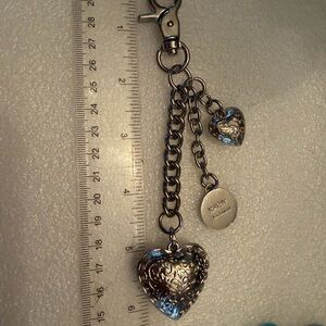 Coach Silver Heart Keychain